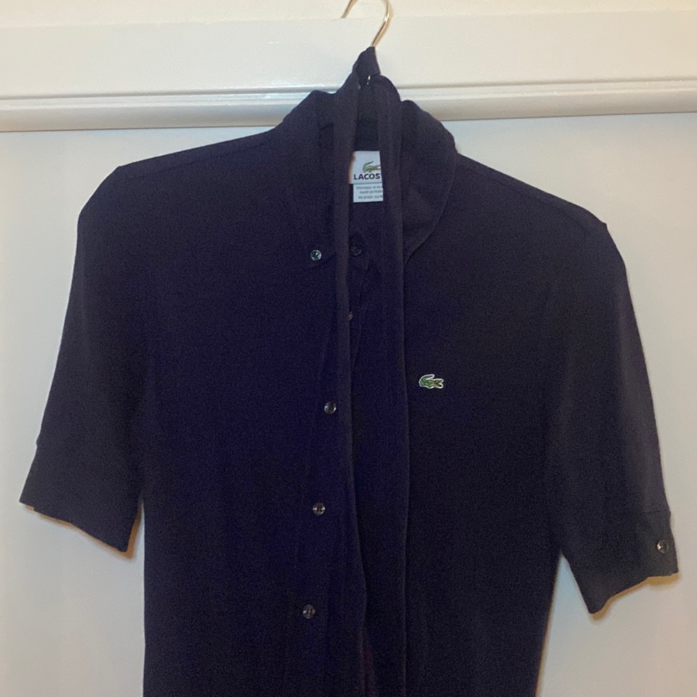 Lacoste Navy Vintage Polo Dress with Tie Waist